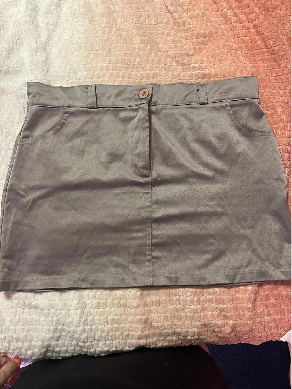 Brazilian Shine Grey mini skirt with pockets